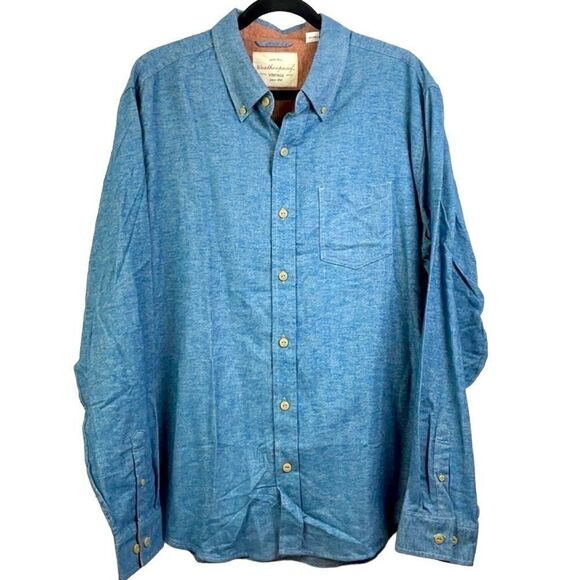 Weatherproof. Men's Long sleeve button down casual shirt. Blue. XL - Picture 1 of 9